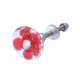 Red Flower Engraved Glass Cabinet Knobs
